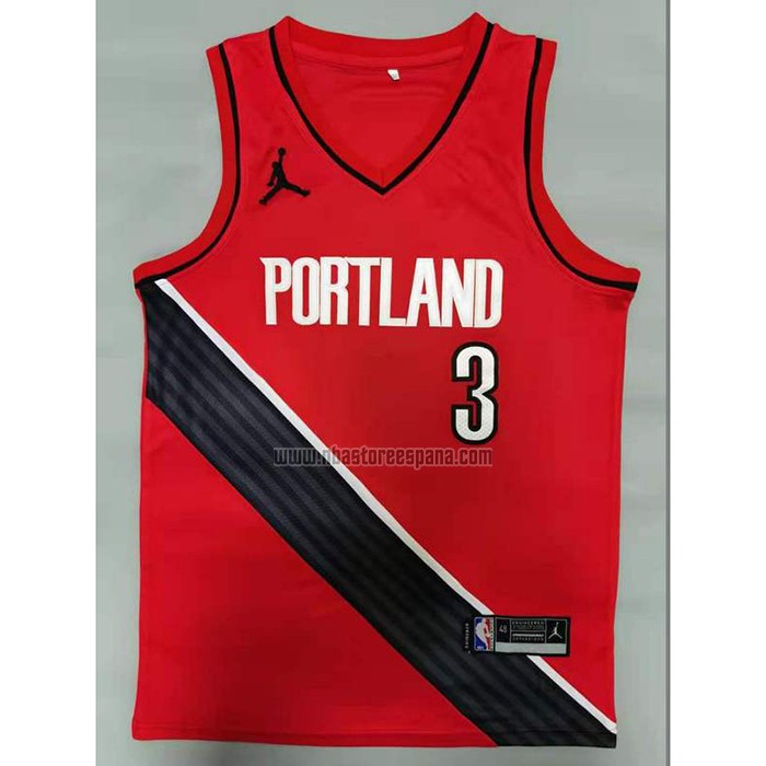 Camiseta Portland Trail Blazers C.j. McCollum NO 3 Statement 2020-21 Rojo